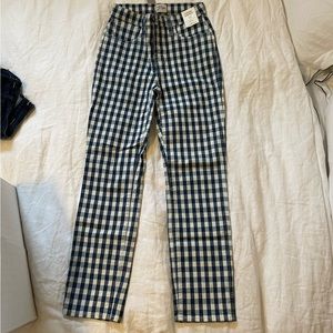 J crew vintage straight leg checkered pants